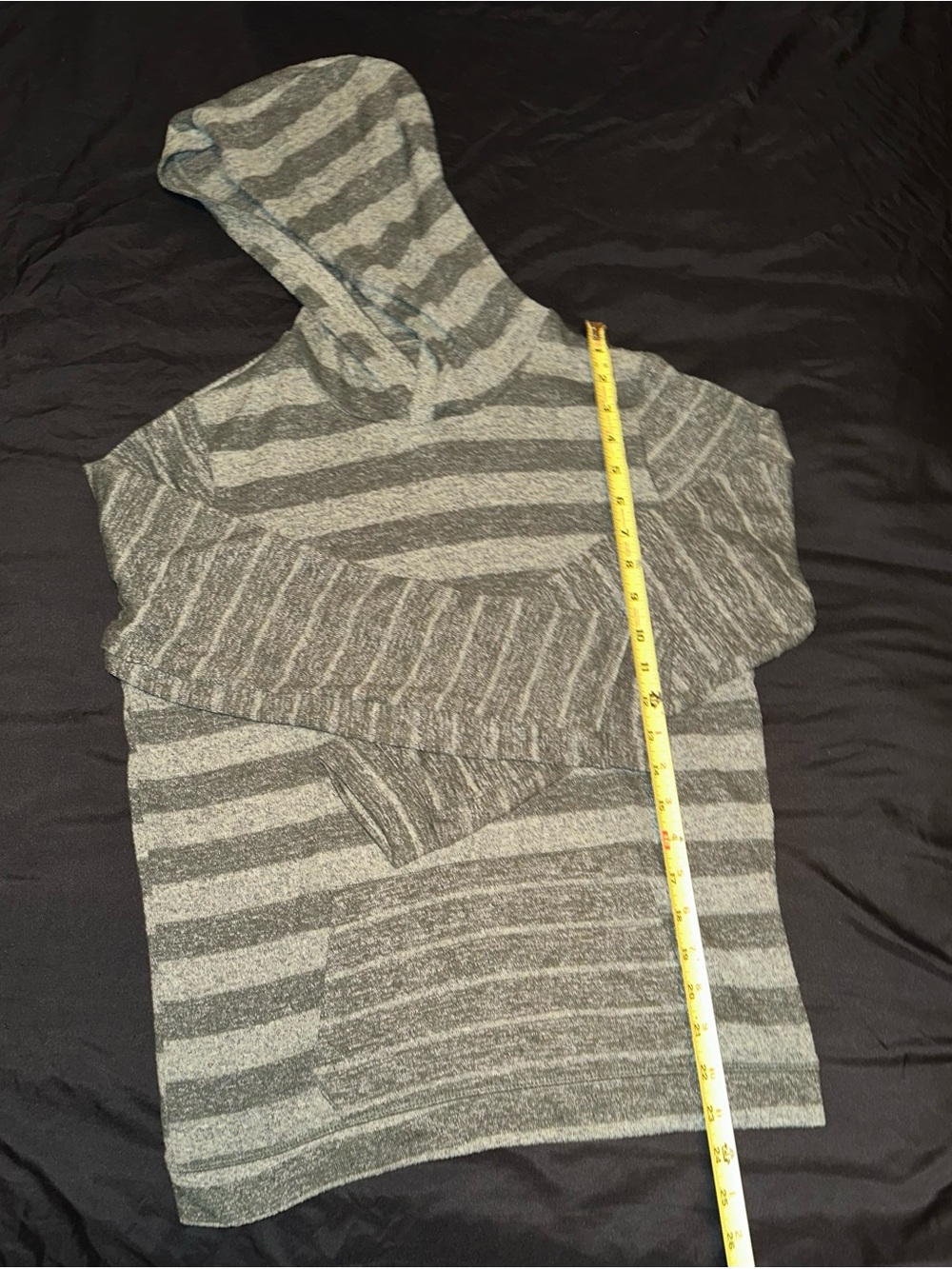 Cozy Striped Hooded Sweater - Gray